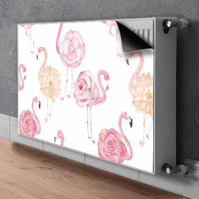 Heizkörperverkleidung magnetisch Flamingos und blumen