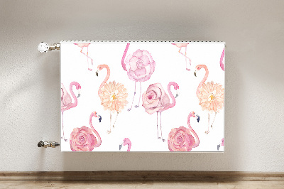 Heizkörperverkleidung magnetisch Flamingos und blumen