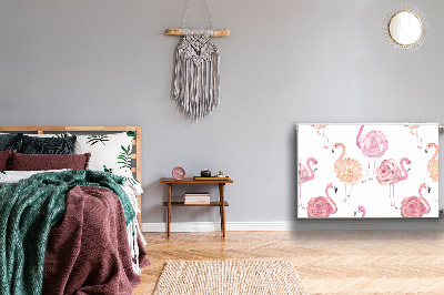 Heizkörperverkleidung magnetisch Flamingos und blumen