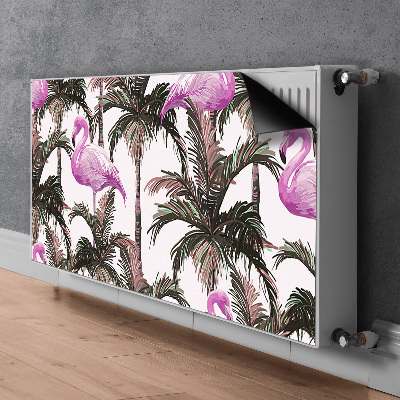 Heizkörperverkleidung magnetisch Flamingos in palmen