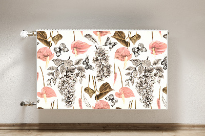 Heizkörperverkleidung magnet Blumen und schmetterlinge