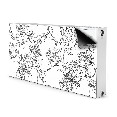 Magnet Heizkörperverkleidung Schwarze und weiße blumen