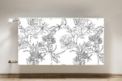 Magnet Heizkörperverkleidung Schwarze und weiße blumen