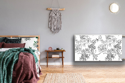 Magnet Heizkörperverkleidung Schwarze und weiße blumen
