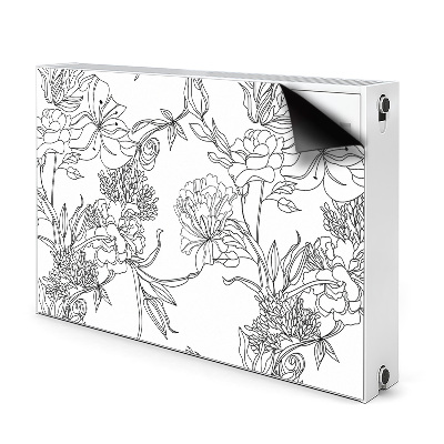 Magnet Heizkörperverkleidung Schwarze und weiße blumen