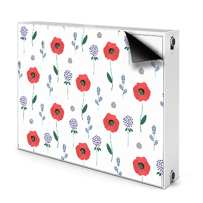 Magnet Heizkörperverkleidung Rotes feld der mohnblumen