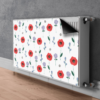 Magnet Heizkörperverkleidung Rotes feld der mohnblumen