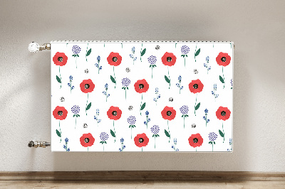 Magnet Heizkörperverkleidung Rotes feld der mohnblumen