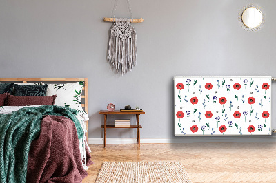 Magnet Heizkörperverkleidung Rotes feld der mohnblumen