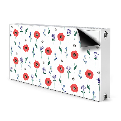 Magnet Heizkörperverkleidung Rotes feld der mohnblumen