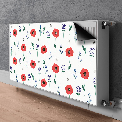 Magnet Heizkörperverkleidung Rotes feld der mohnblumen
