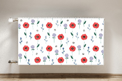 Magnet Heizkörperverkleidung Rotes feld der mohnblumen
