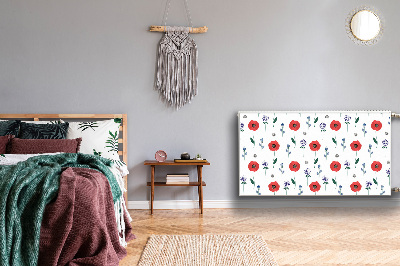 Magnet Heizkörperverkleidung Rotes feld der mohnblumen