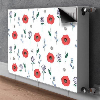 Magnet Heizkörperverkleidung Rotes feld der mohnblumen