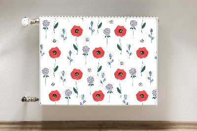 Magnet Heizkörperverkleidung Rotes feld der mohnblumen