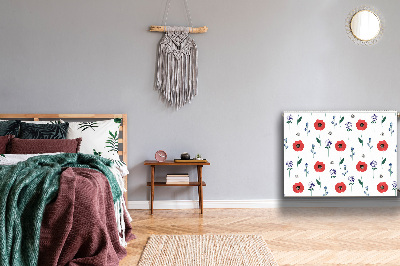 Magnet Heizkörperverkleidung Rotes feld der mohnblumen