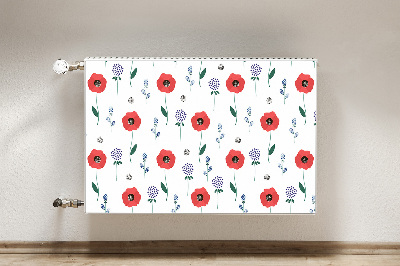 Magnet Heizkörperverkleidung Rotes feld der mohnblumen