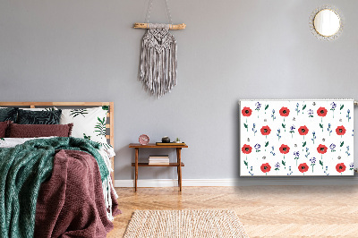 Magnet Heizkörperverkleidung Rotes feld der mohnblumen