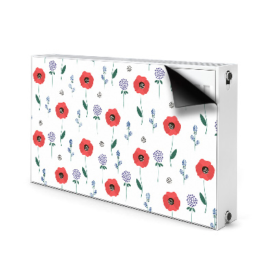 Magnet Heizkörperverkleidung Rotes feld der mohnblumen