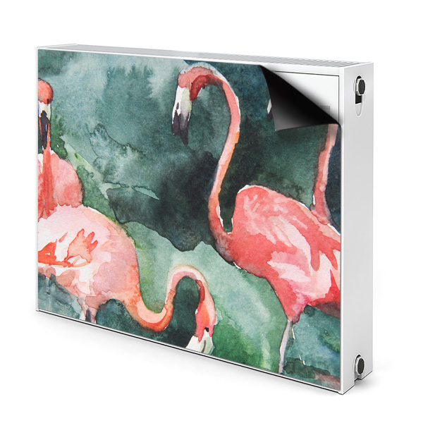 Dekorative Heizkörperabdeckung Lackierte flamingos