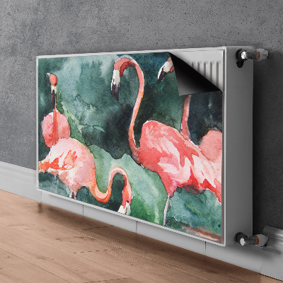 Dekorative Heizkörperabdeckung Lackierte flamingos