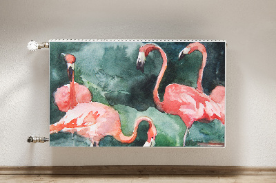Dekorative Heizkörperabdeckung Lackierte flamingos