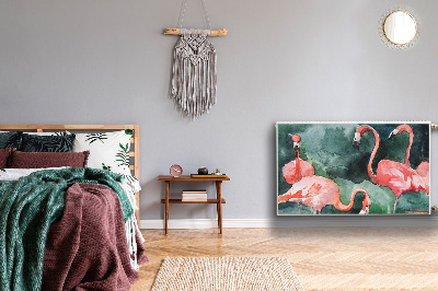 Dekorative Heizkörperabdeckung Lackierte flamingos