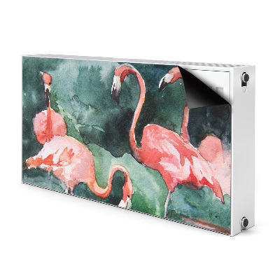 Dekorative Heizkörperabdeckung Lackierte flamingos