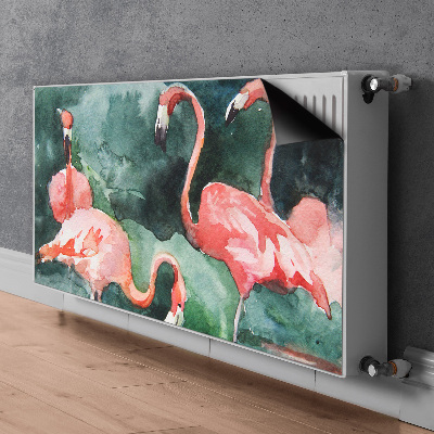 Dekorative Heizkörperabdeckung Lackierte flamingos