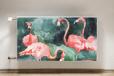 Dekorative Heizkörperabdeckung Lackierte flamingos
