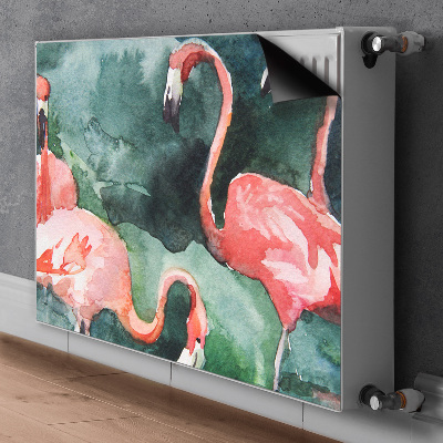 Dekorative Heizkörperabdeckung Lackierte flamingos