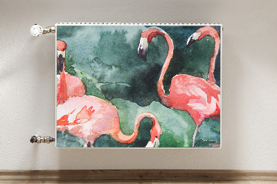Dekorative Heizkörperabdeckung Lackierte flamingos