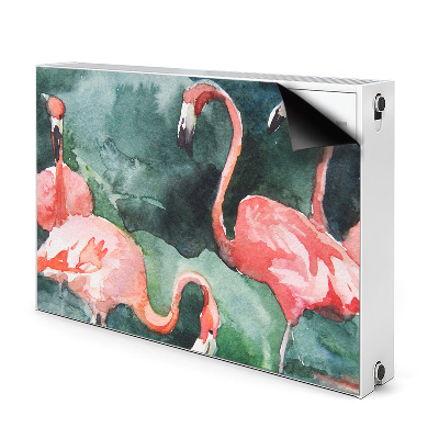 Dekorative Heizkörperabdeckung Lackierte flamingos