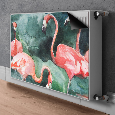 Dekorative Heizkörperabdeckung Lackierte flamingos