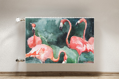 Dekorative Heizkörperabdeckung Lackierte flamingos