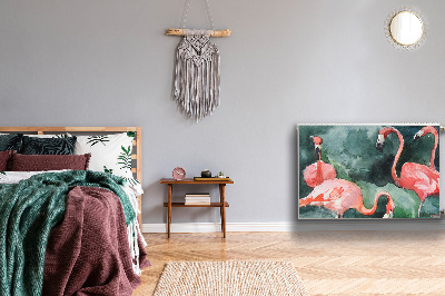Dekorative Heizkörperabdeckung Lackierte flamingos
