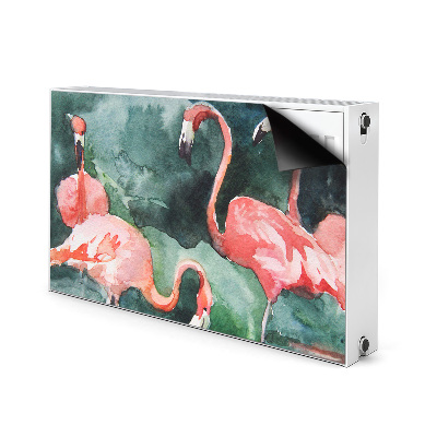 Dekorative Heizkörperabdeckung Lackierte flamingos