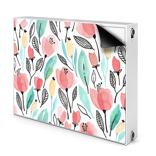 Heizkörperverkleidung magnet Rote blumen