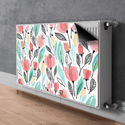 Heizkörperverkleidung magnet Rote blumen