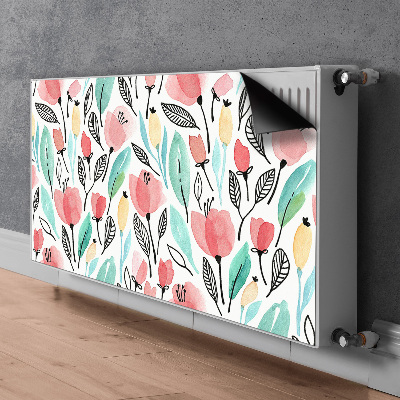 Heizkörperverkleidung magnet Rote blumen