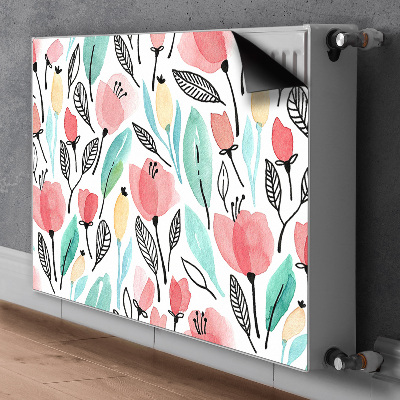 Heizkörperverkleidung magnet Rote blumen