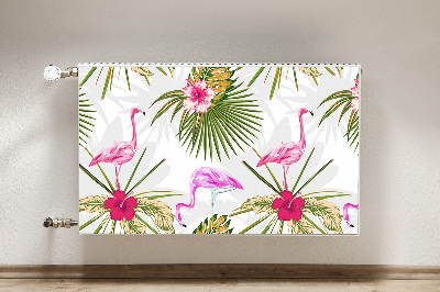 Heizkörperverkleidung magnetisch Flamingos und blumen