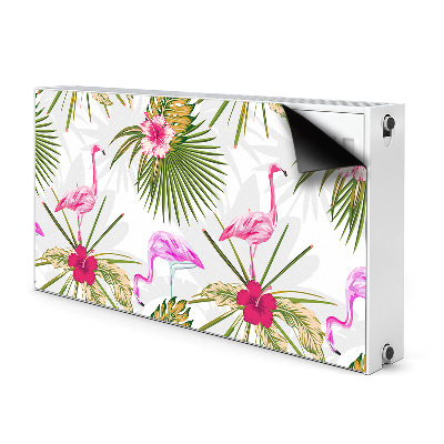 Heizkörperverkleidung magnetisch Flamingos und blumen