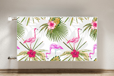Heizkörperverkleidung magnetisch Flamingos und blumen