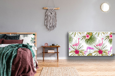Heizkörperverkleidung magnetisch Flamingos und blumen