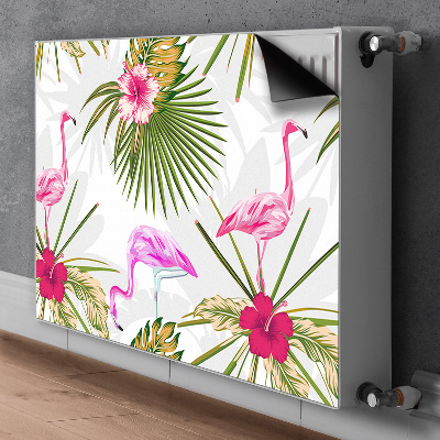 Heizkörperverkleidung magnetisch Flamingos und blumen