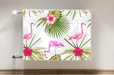 Heizkörperverkleidung magnetisch Flamingos und blumen