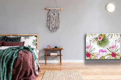Heizkörperverkleidung magnetisch Flamingos und blumen