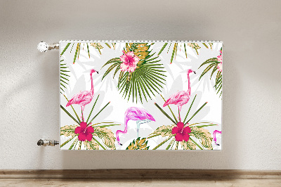 Heizkörperverkleidung magnetisch Flamingos und blumen