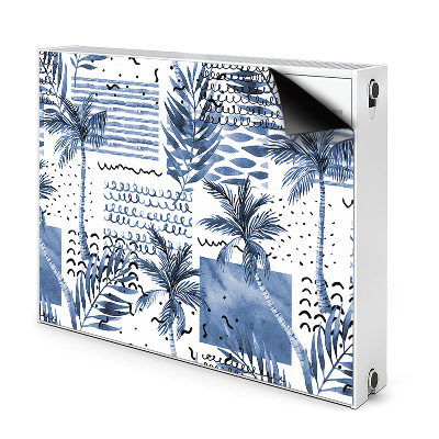 Dekorative Heizkörperabdeckung Blaue palme